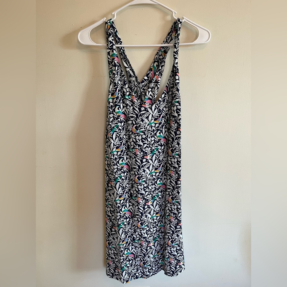 Loft dress with criss-crossed back detail